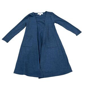 Lularoe Girls 2T Sariah Long Open Cardigan Duster Blue